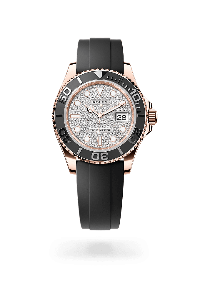 游艇名仕型 40, 蚝式，40毫米，永恒玫瑰金, 表盘 : 密镶钻石, Rolex