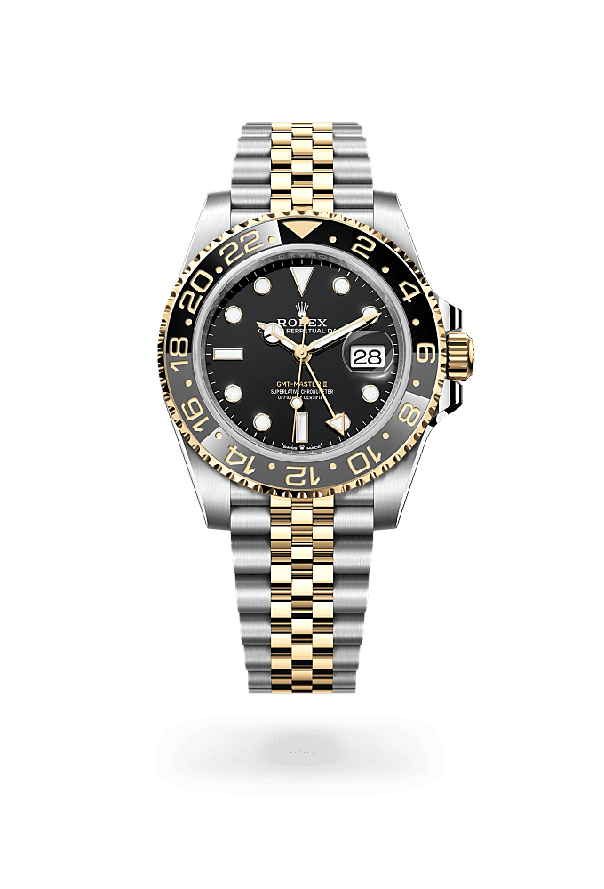 格林尼治型 II, 蚝式，40毫米，黄金及蚝式钢, 表盘 : 黑色, Rolex