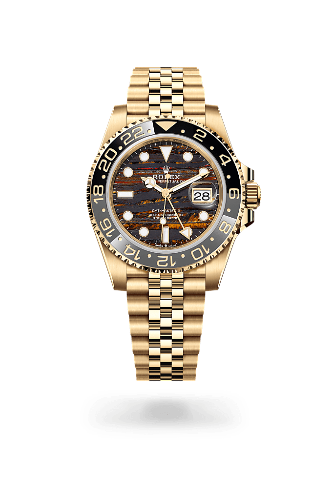 GMT-Master II, Oyster, 40 mm, yellow gold, Dial : Tiger iron, Rolex