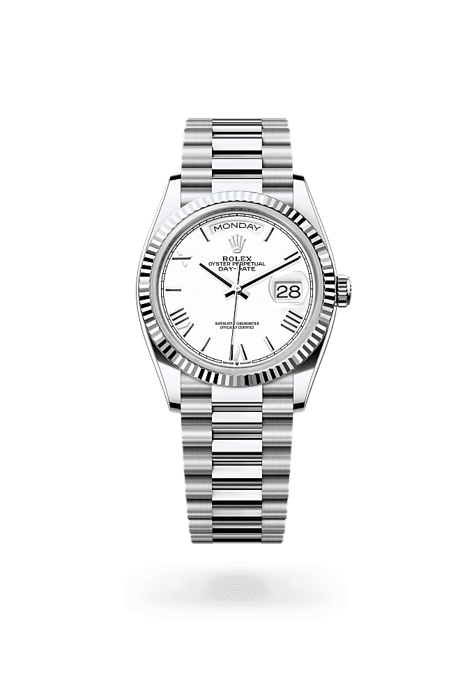 Day-Date 36, Oyster, 36 mm, platinum, Dial : White, Rolex