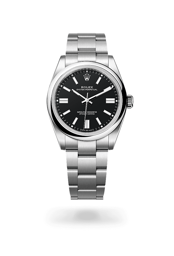 蚝式恒动型 41, 蚝式，41毫米，蚝式钢, 表盘 : 黑色, Rolex