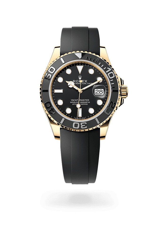 游艇名仕型 42, 蚝式，42毫米，黄金, 表盘 : 黑色, Rolex