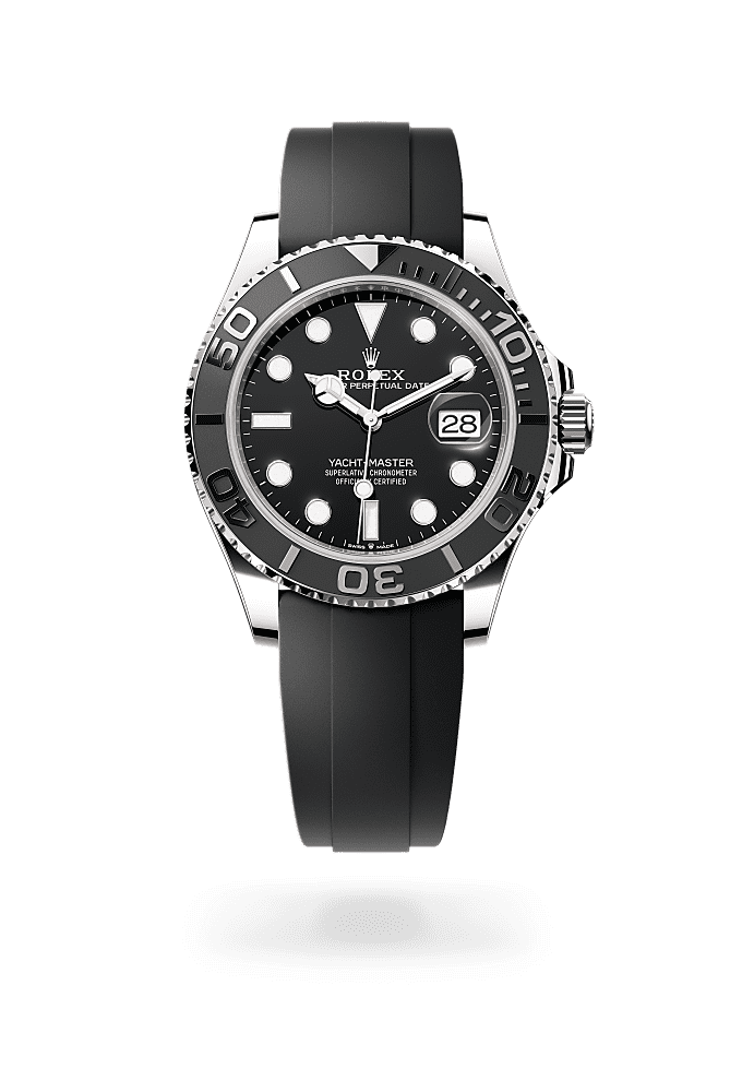 游艇名仕型 42, 蚝式，42毫米，白色黄金, 表盘 : 黑色, Rolex
