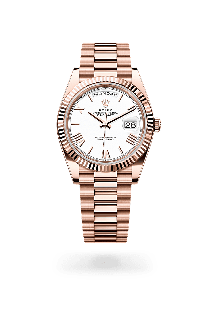 Day-Date 40, Oyster, 40 mm, Everose gold, Dial : White, Rolex