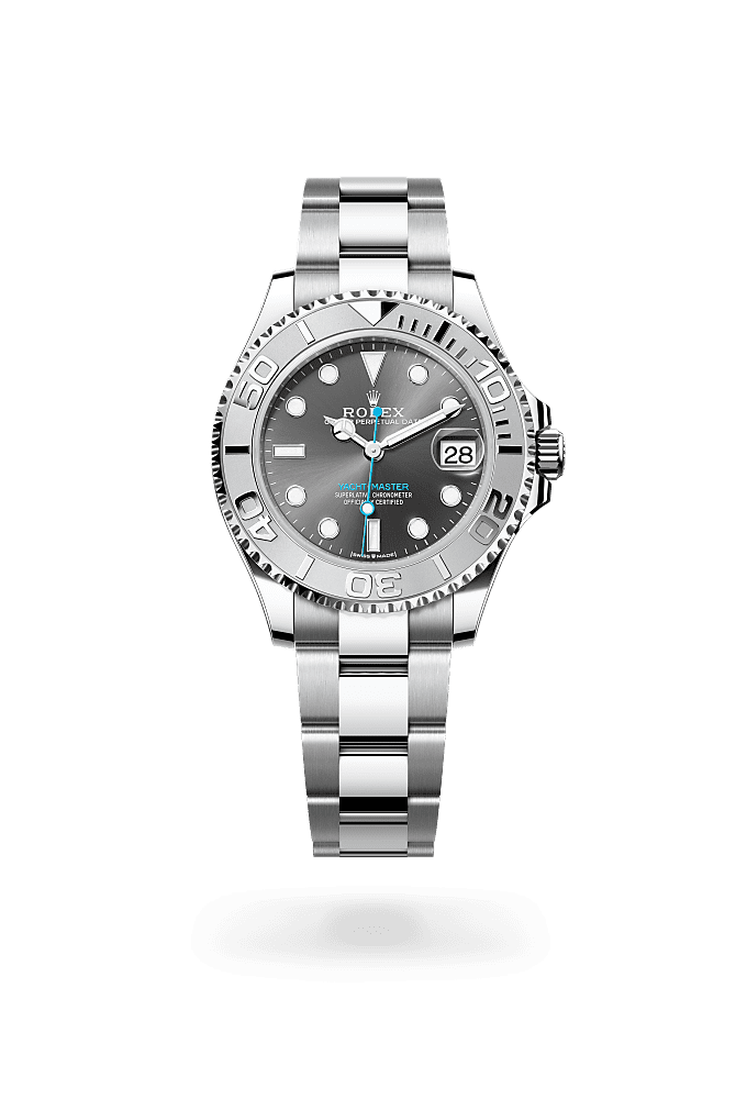 游艇名仕型 37, 蚝式,37毫米,铂金及蚝式钢, 表盘 : 石板灰色, Rolex