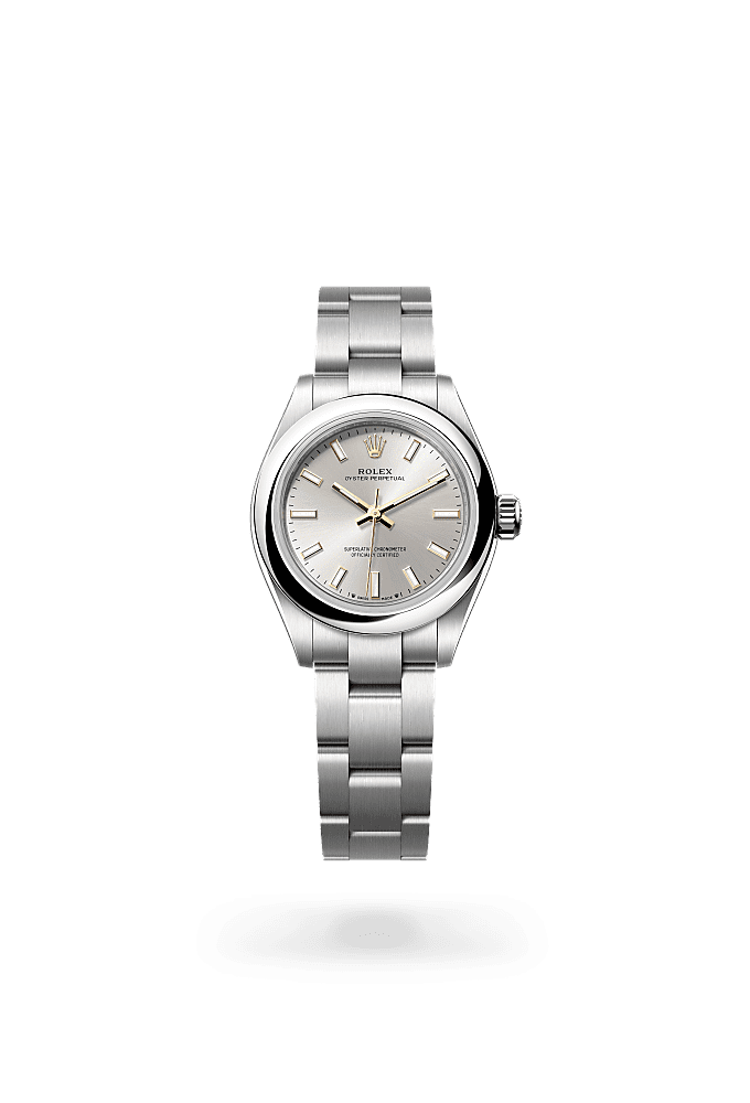蚝式恒动型 28, 蚝式，28毫米，蚝式钢, 表盘 : 银色, Rolex