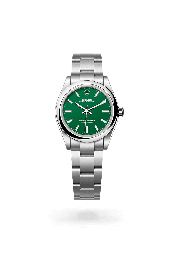蚝式恒动型 31, 蚝式，31毫米，蚝式钢, 表盘 : 绿色, Rolex