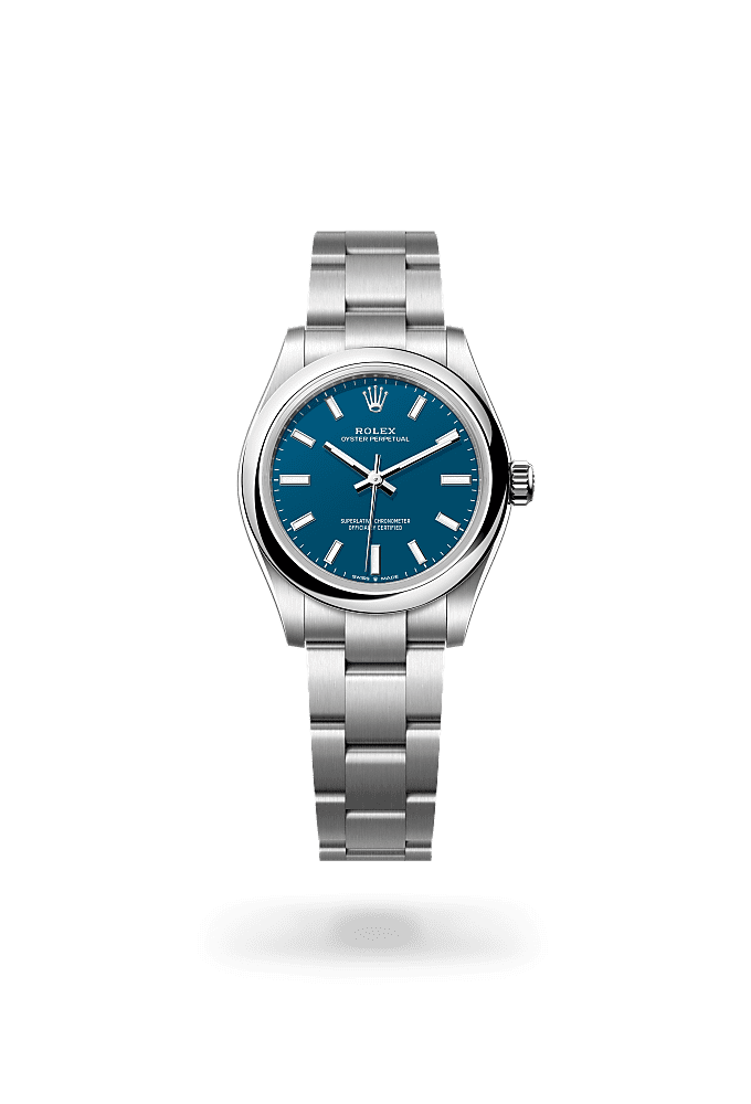蚝式恒动型 31, 蚝式，31毫米，蚝式钢, 表盘 : <i>Med blue</i>, Rolex