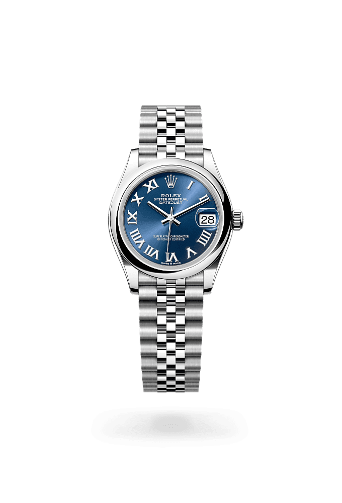 日志型 31, 蚝式，31毫米，蚝式钢, 表盘 : 亮蓝色, Rolex