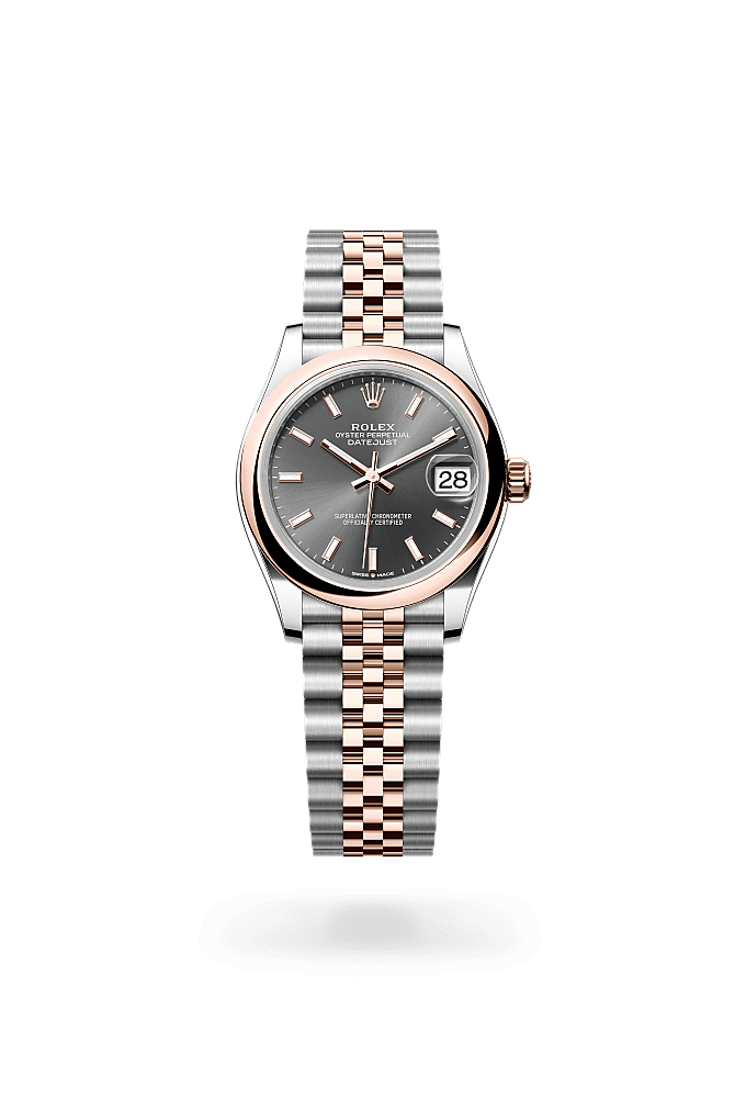 日志型 31, 蚝式，31毫米，永恒玫瑰金及蚝式钢, 表盘 : 石板灰色, Rolex