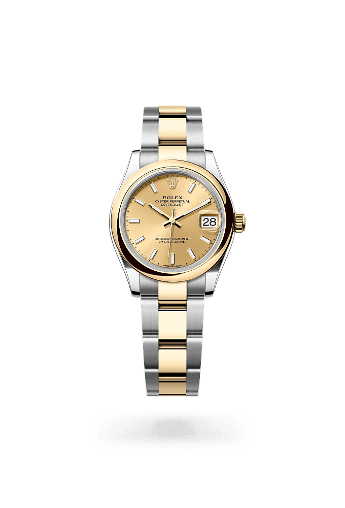 日志型 31, 蚝式，31毫米，黄金及蚝式钢, 表盘 : 香槟色, Rolex