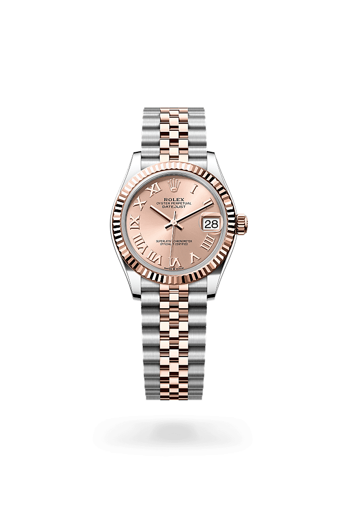 日志型 31, 蚝式，31毫米，永恒玫瑰金及蚝式钢, 表盘 : 玫瑰金色, Rolex
