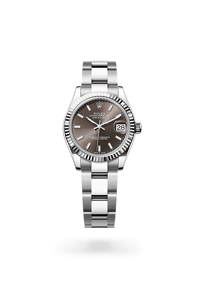 日志型 31, 蚝式，31毫米，白色黄金及蚝式钢, 表盘 : 深灰色, Rolex