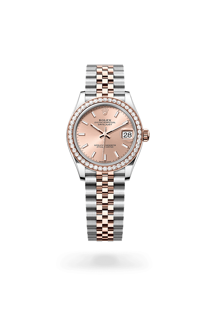 Datejust 31, Oyster, 31 mm, Oystersteel, Everose gold and diamonds, Dial : Rosé-colour, Rolex