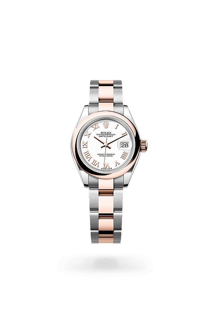 Lady-Datejust, Oyster, 28 mm, Oystersteel and Everose gold, Dial : White, Rolex