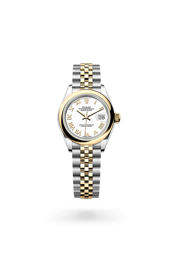 Lady-Datejust, Oyster, 28 mm, Oystersteel and yellow gold, Dial : White, Rolex