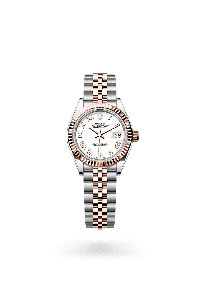 Lady-Datejust, Oyster, 28 mm, Oystersteel and Everose gold, Dial : White, Rolex