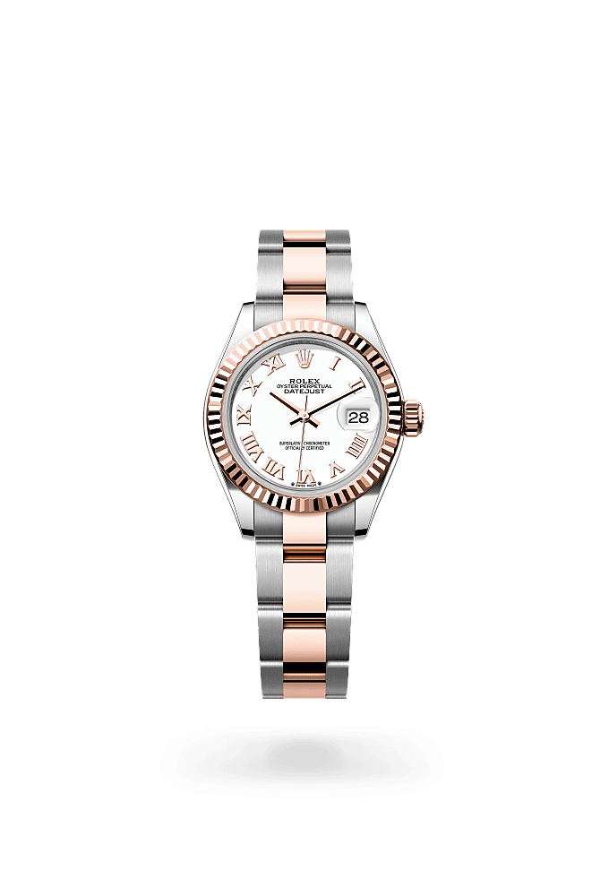 Lady-Datejust, Oyster, 28 mm, Oystersteel and Everose gold, Dial : White, Rolex