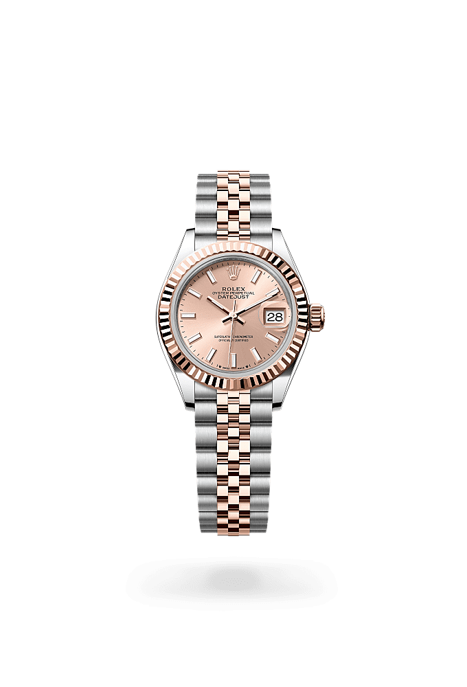 Lady-Datejust, Oyster, 28 mm, Oystersteel and Everose gold, Dial : Rosé-colour, Rolex