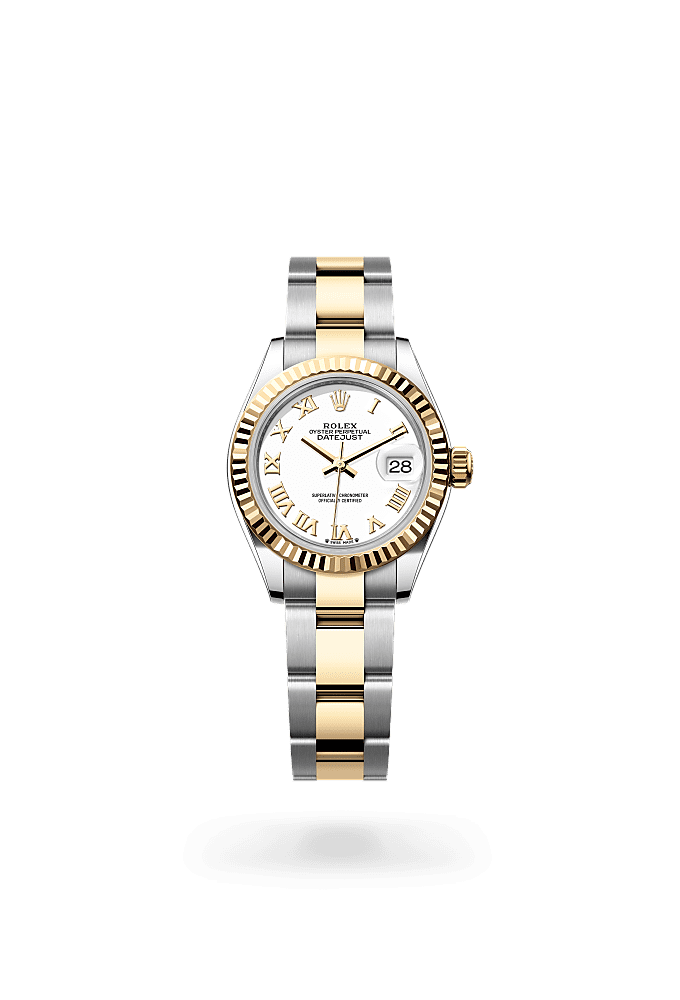 Lady-Datejust, Oyster, 28 mm, Oystersteel and yellow gold, Dial : White, Rolex