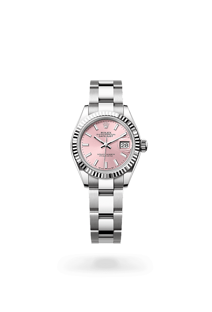 Lady-Datejust, Oyster, 28 mm, Oystersteel and white gold, Dial : Pink, Rolex