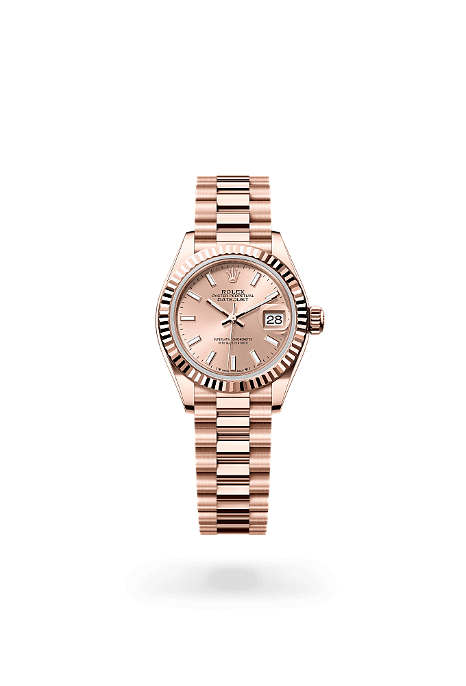 Lady-Datejust, Oyster, 28 mm, Everose gold, Dial : Rosé-colour, Rolex