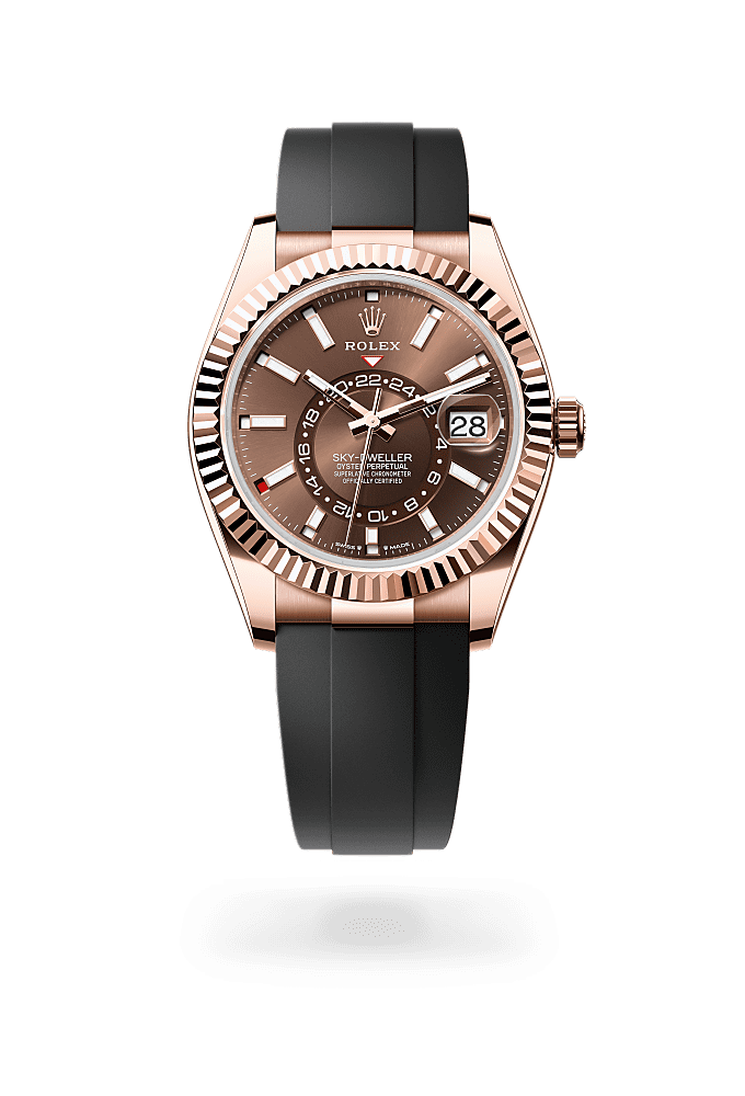 Sky-Dweller, Oyster, 42 mm, Everose gold, Dial : Chocolate, Rolex