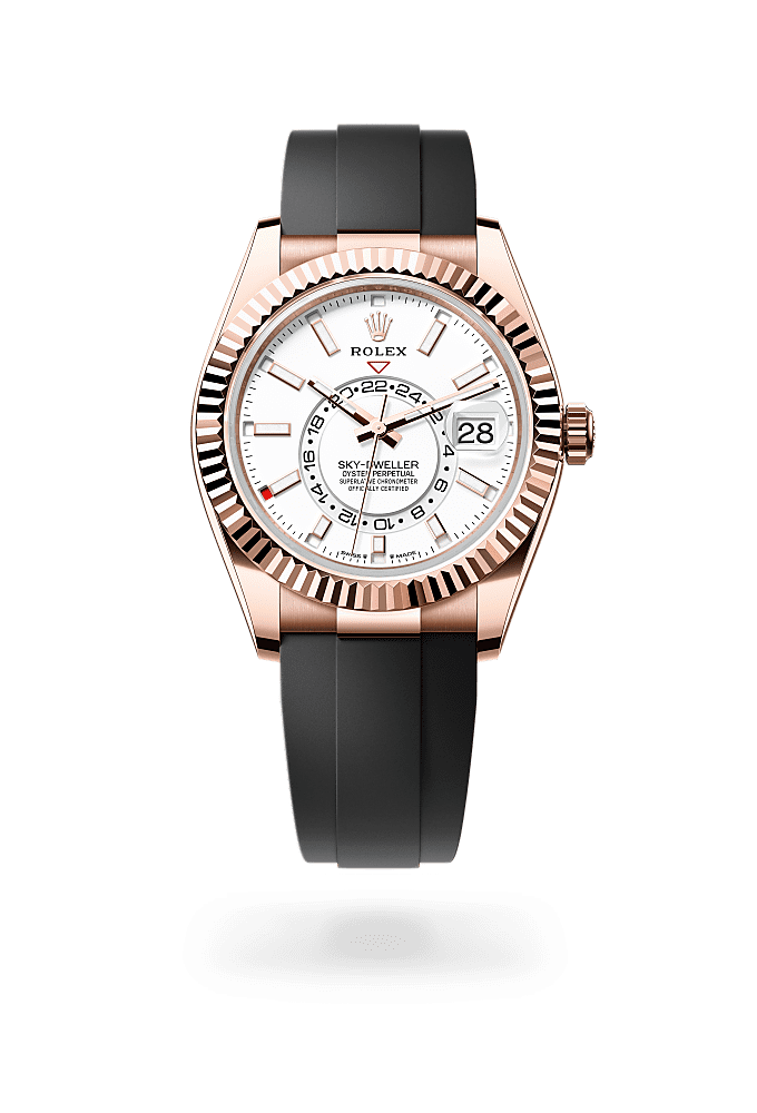 Sky-Dweller, Oyster, 42 mm, Everose gold, Dial : Intense white, Rolex