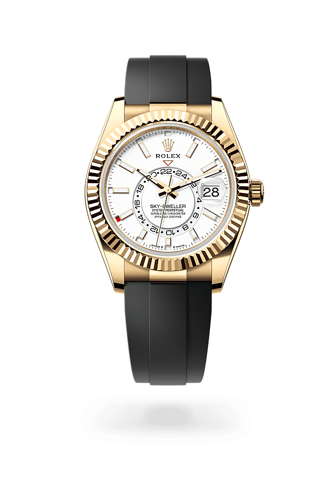 Sky-Dweller, Oyster, 42 mm, yellow gold, Dial : Intense white, Rolex