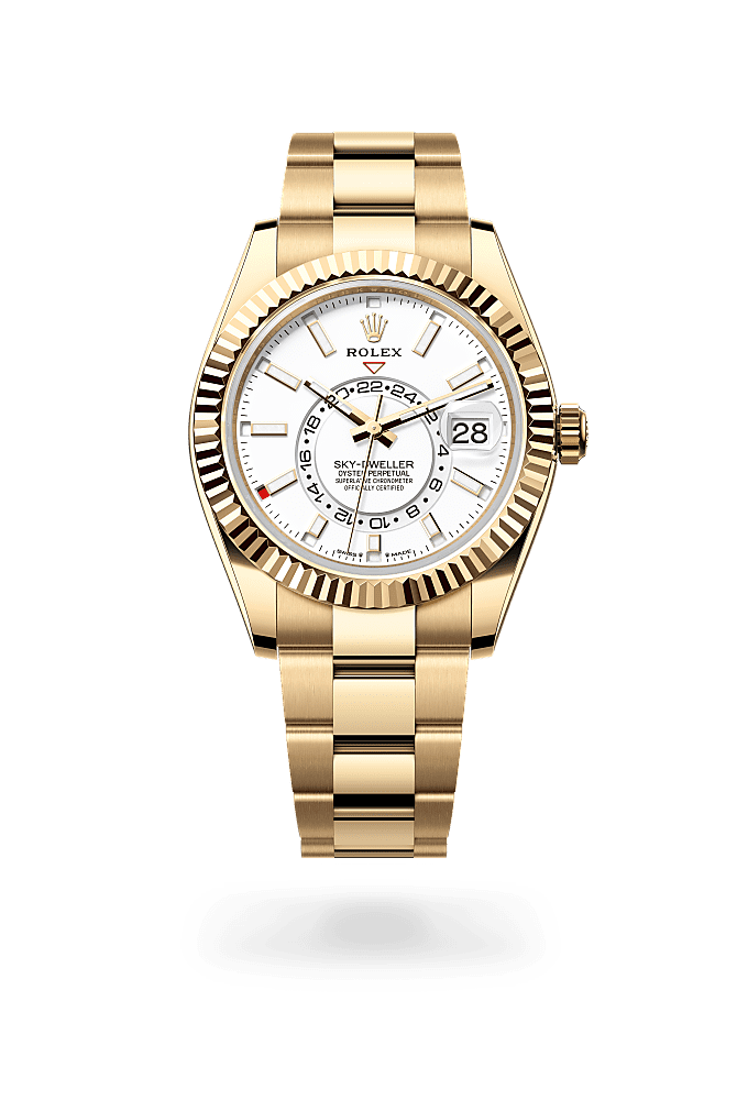 Sky-Dweller, Oyster, 42 mm, yellow gold, Dial : Intense white, Rolex