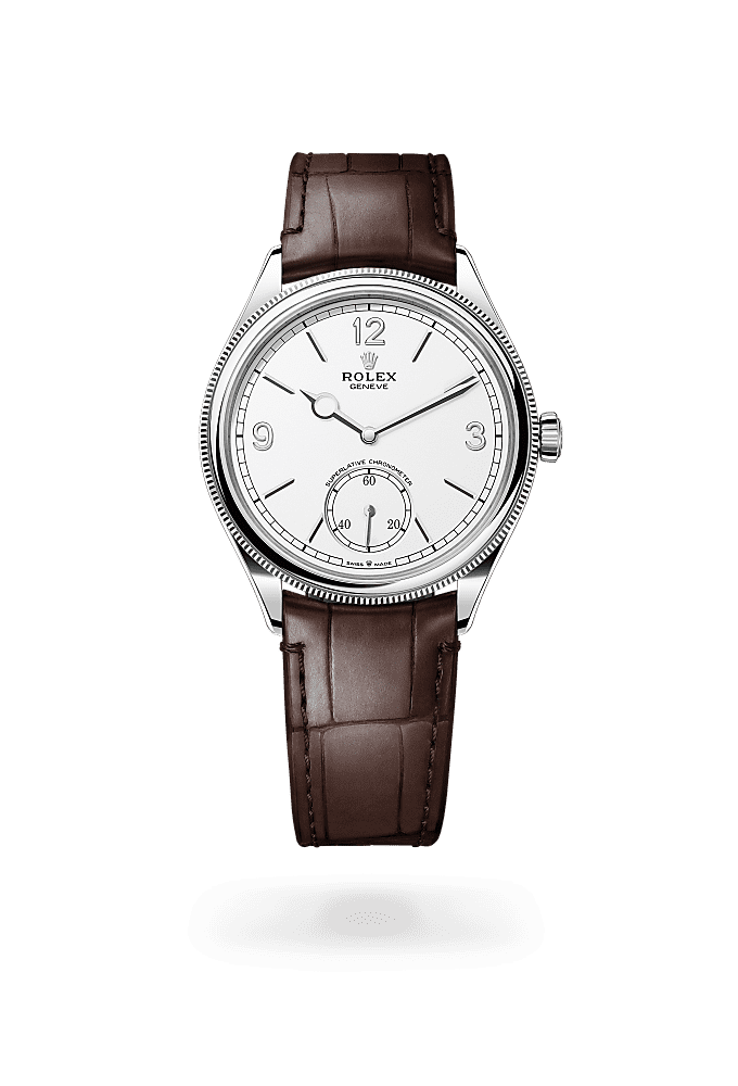 1908型, 39毫米，18K白色黄金，磨光效果, 表盘 : 醇白色, Rolex