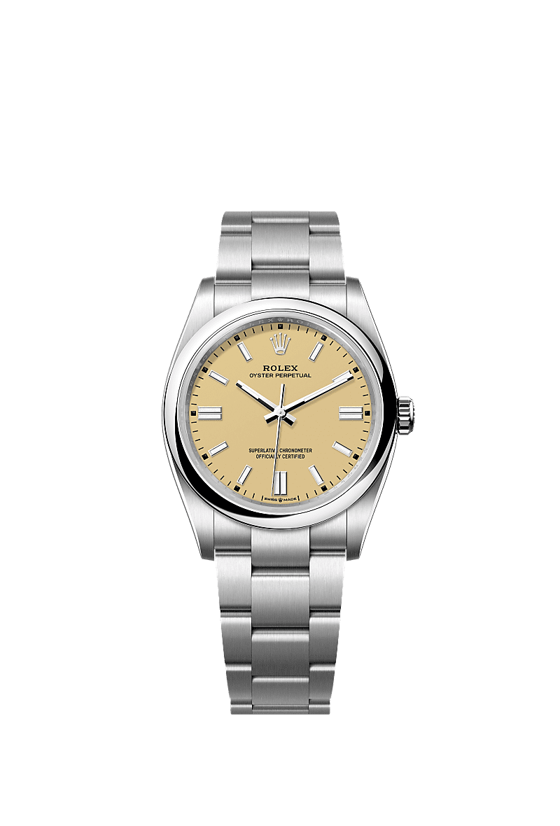 Oyster Perpetual 36, Oyster, 36 mm, Oystersteel, Beige, Rolex