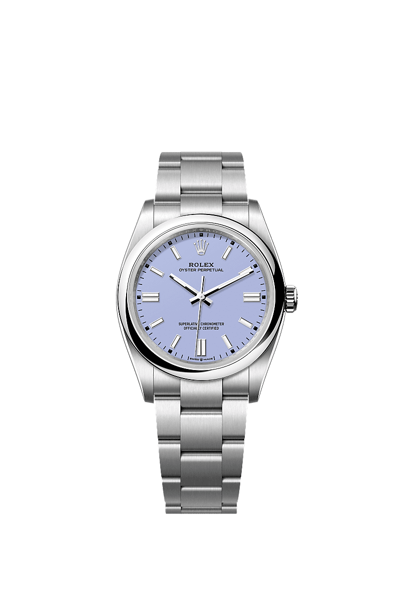 Oyster Perpetual 36, Oyster, 36 mm, Oystersteel, Dial : Lavender, Rolex