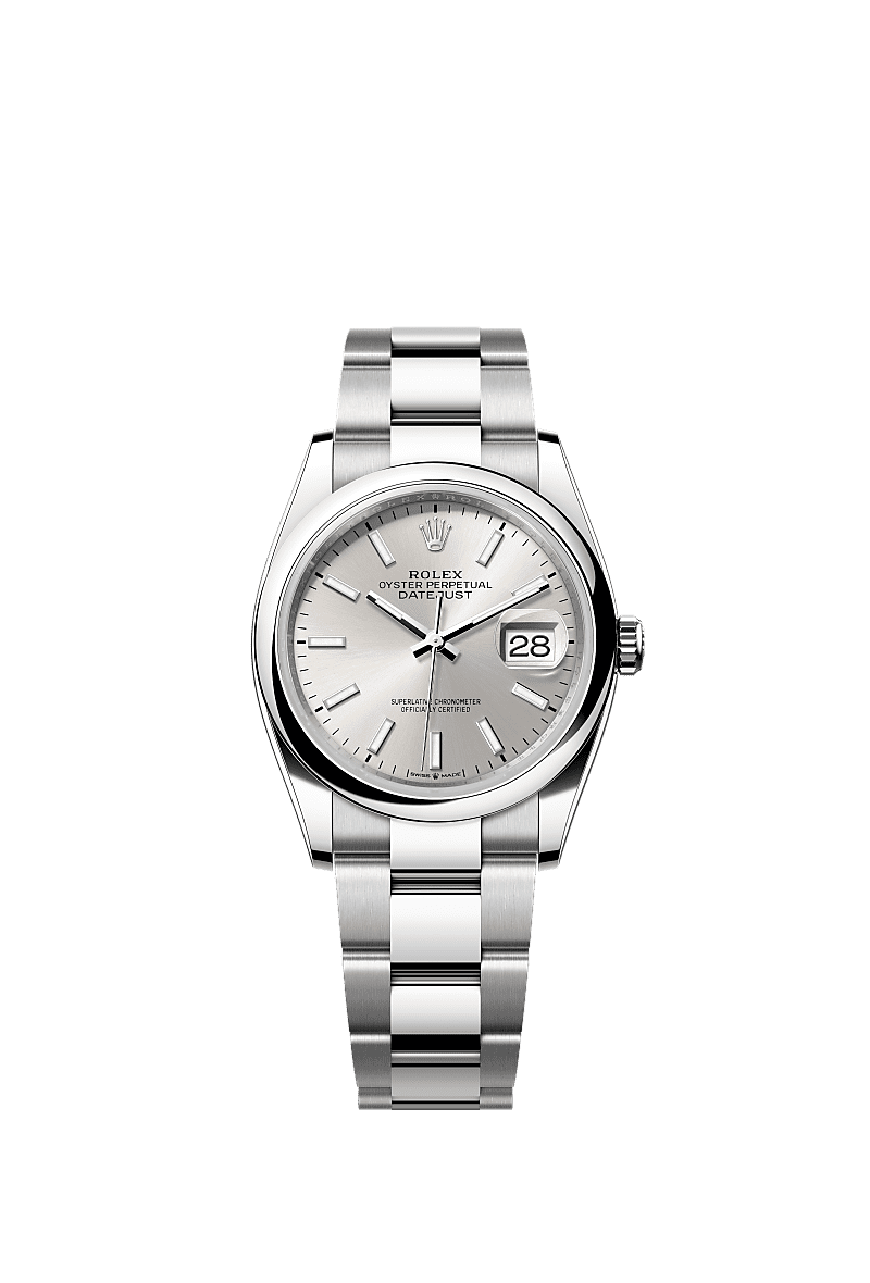 日志型 36, 蚝式，36毫米，蚝式钢, 表盘 : 银色, Rolex