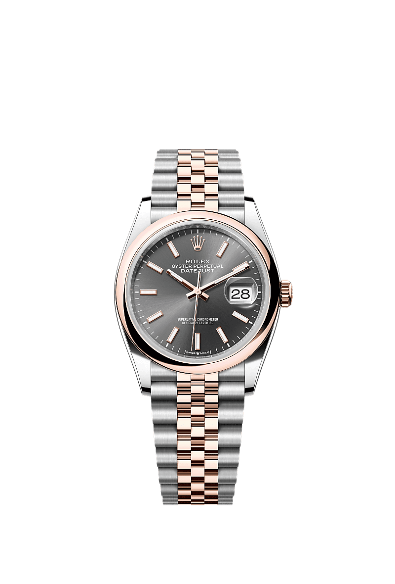 Datejust 36, Oyster, 36 mm, Oystersteel and Everose gold, Dial : Slate, Rolex