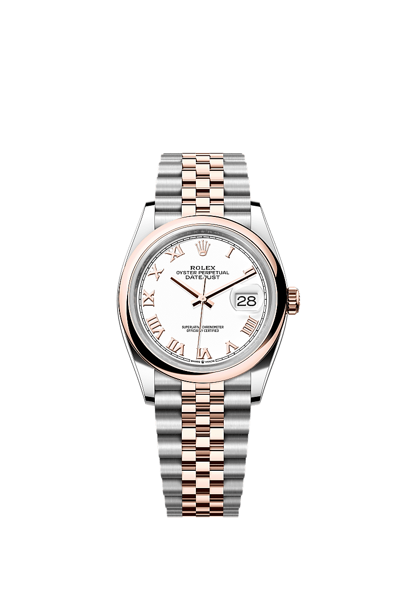 Datejust 36, Oyster, 36 mm, Oystersteel and Everose gold, Dial : White, Rolex