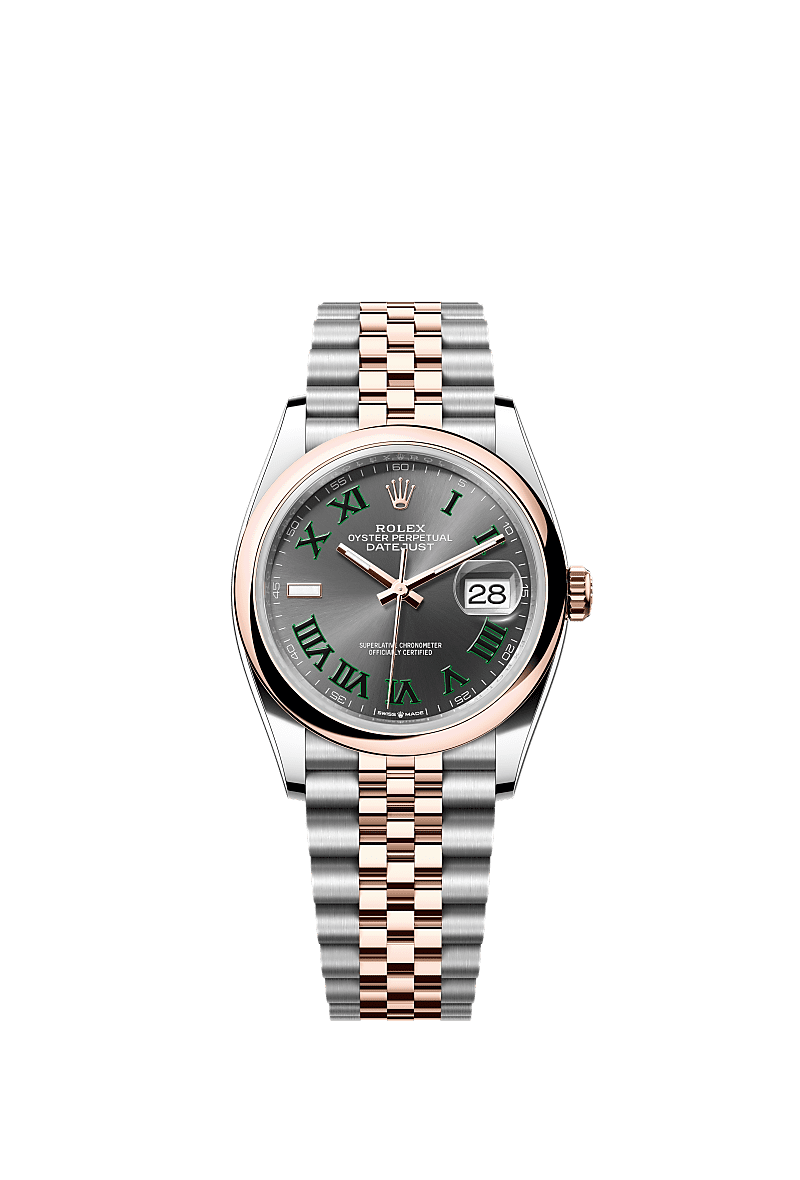 日志型 36, 蚝式，36毫米，永恒玫瑰金及蚝式钢, 表盘 : 石板灰色, Rolex