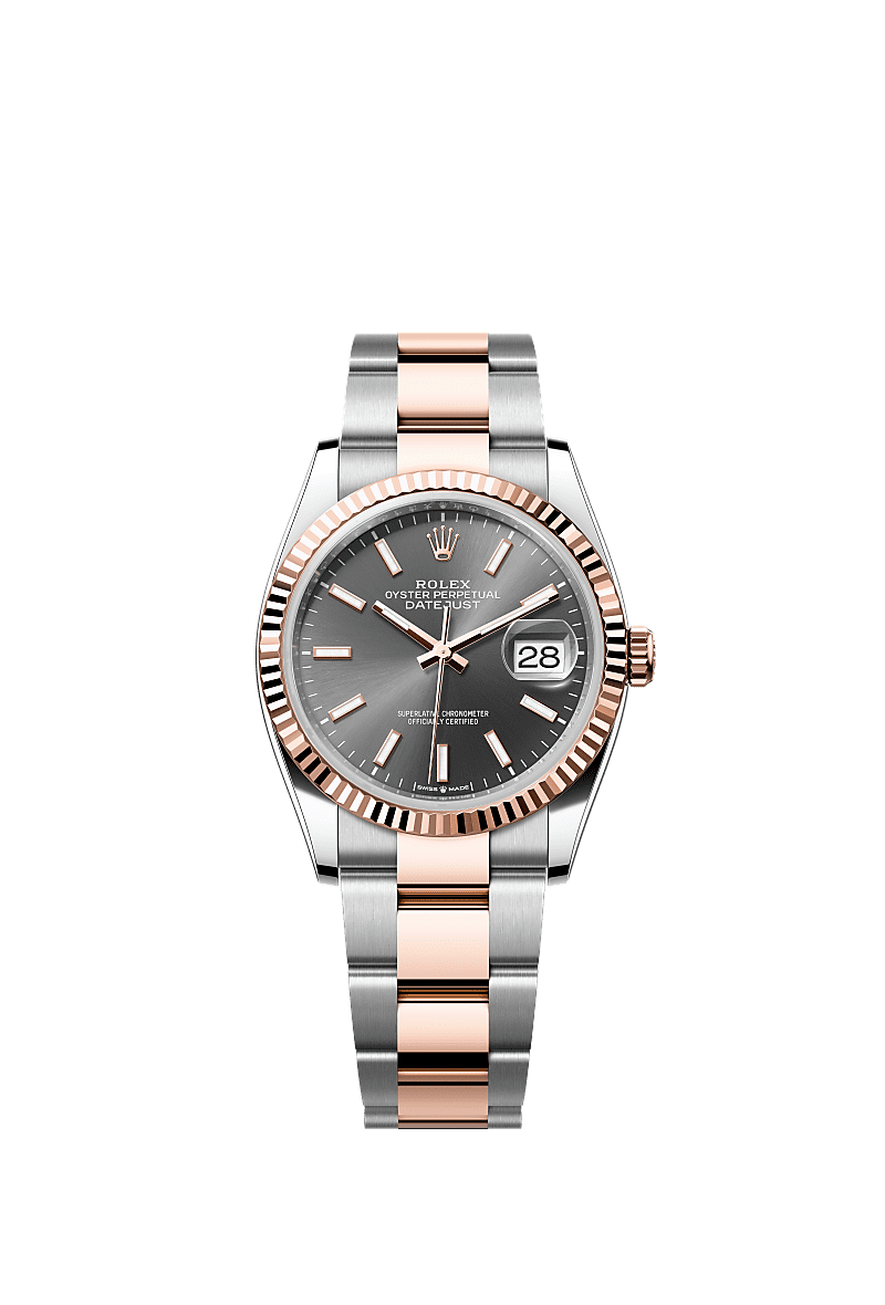 Datejust 36, Oyster, 36 mm, Oystersteel and Everose gold, Dial : Slate, Rolex