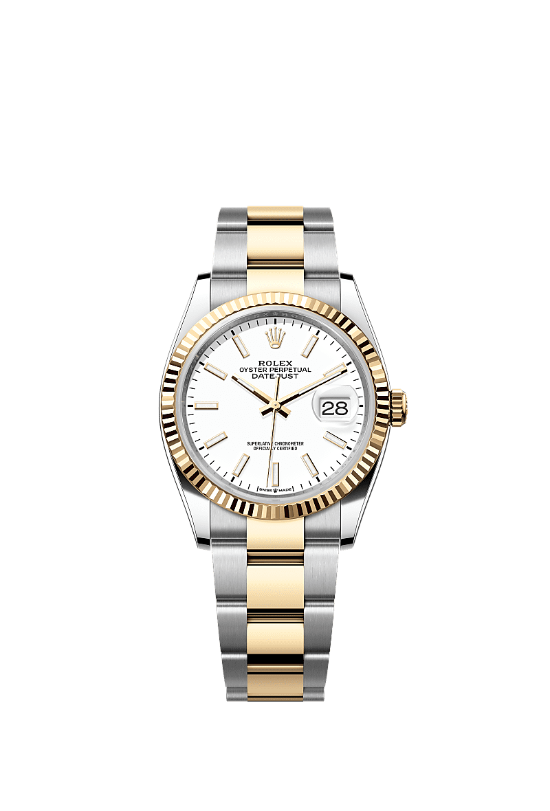 Datejust 36, Oyster, 36 mm, Oystersteel and yellow gold, Dial : White, Rolex
