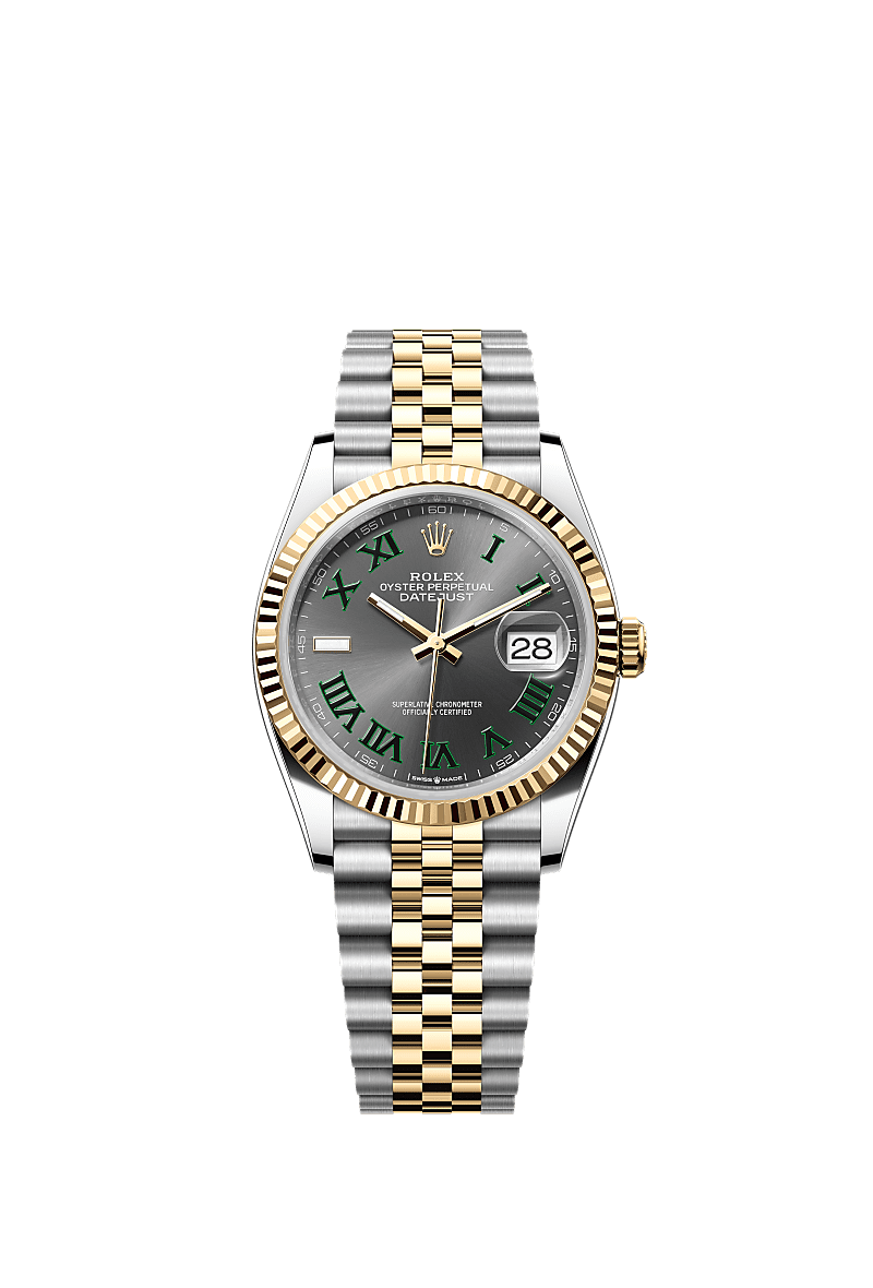 日志型 36, 蚝式,36毫米,黄金及蚝式钢, 表盘 : 石板灰色, Rolex