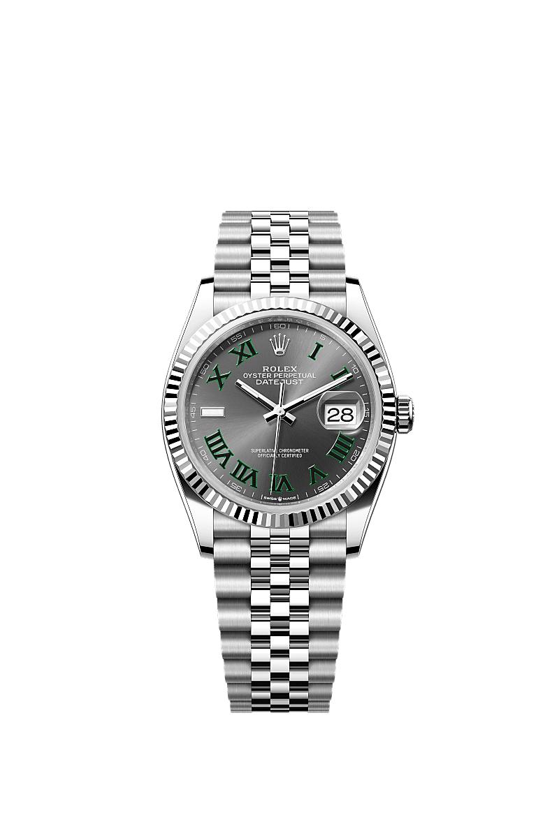 日志型 36, 蚝式,36毫米,白色黄金及蚝式钢, 表盘 : 石板灰色, Rolex