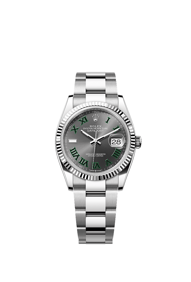 Datejust 36, Oyster, 36 mm, Oystersteel and white gold, Dial : Slate, Rolex