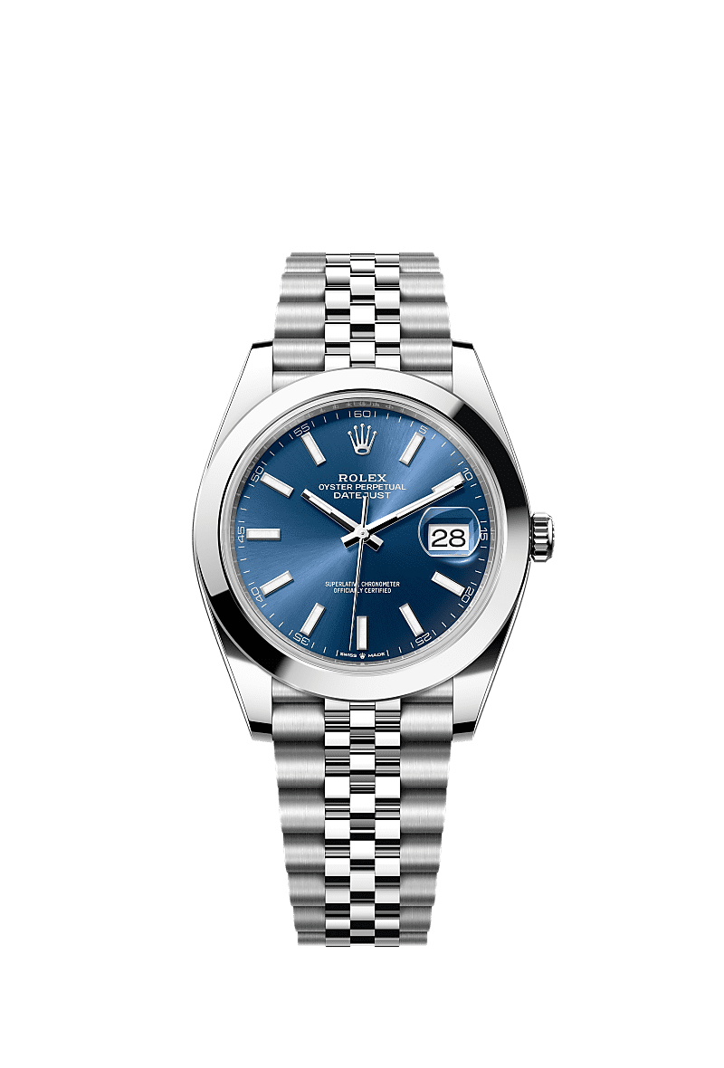 Datejust 41, Oyster, 41 mm, Oystersteel, Dial : Bright blue, Rolex