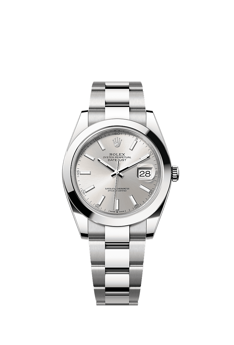日志型 41, 蚝式，41毫米，蚝式钢, 表盘 : 银色, Rolex