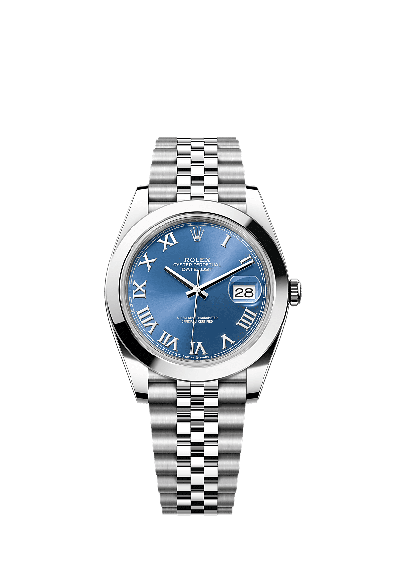 日志型 41, 蚝式，41毫米，蚝式钢, 表盘 : 天蓝色, Rolex