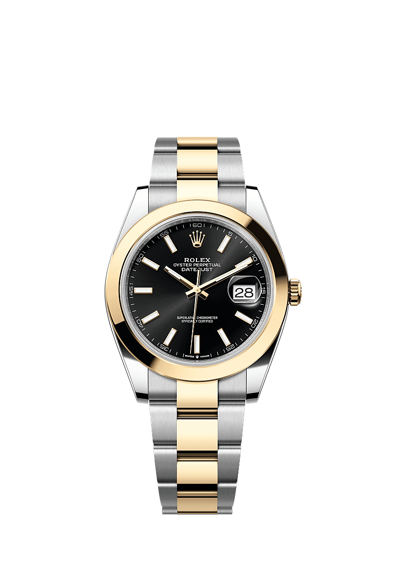 Datejust 41, Oyster, 41 mm, Oystersteel and yellow gold, Dial : Bright black, Rolex