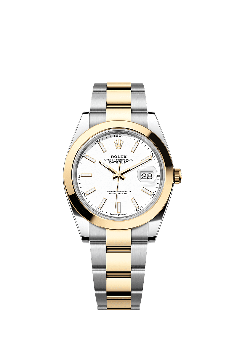 Datejust 41, Oyster, 41 mm, Oystersteel and yellow gold, Dial : White, Rolex
