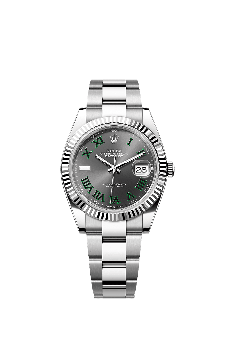 Datejust 41, Oyster, 41 mm, Oystersteel and white gold, Dial : Slate, Rolex