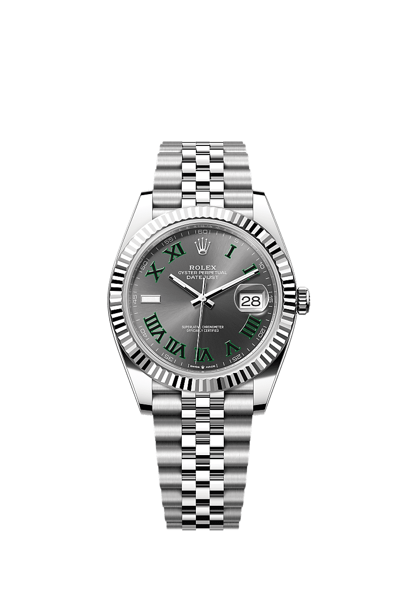 Datejust 41, Oyster, 41 mm, Oystersteel and white gold, Dial : Slate, Rolex