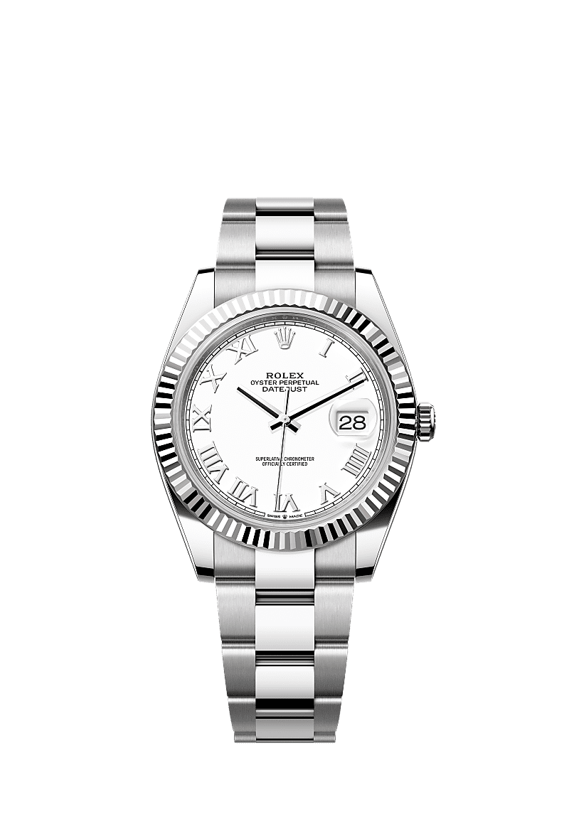 Datejust 41, Oyster, 41 mm, Oystersteel and white gold, Dial : White, Rolex